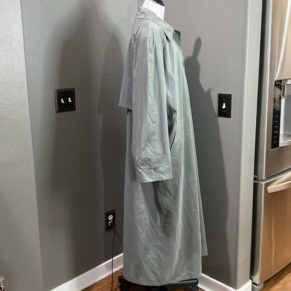 Vintage London Fog Light Spruce Green Trench Coat Removable Wool Liner - Picture 7 of 16